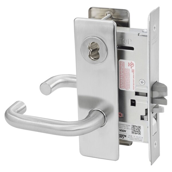 Corbin Russwin Entrance or Office Mortise Lock, LS Lever, M Escutcheon, 7-Pin LFIC Less Core, Satin Chrome ML2051 LSM 626 CL7 - main